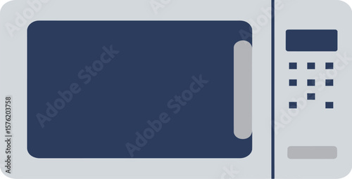 Modern Microwave Oven Appliance for Kitchen Cooking: Vector Illustration and Home Equipment