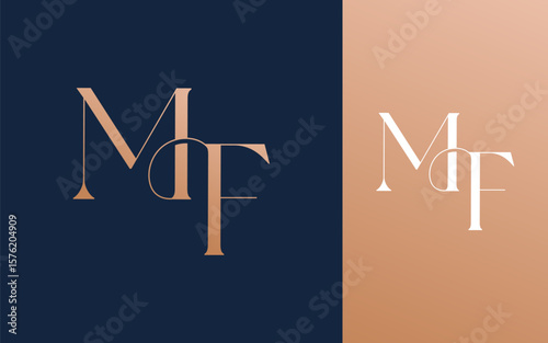 Initial letter MF FM logo design vector illustration for couple, wedding, and business