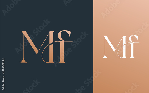 Initial letter MF FM logo design vector illustration for couple, wedding, and business