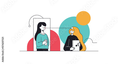 Digital communication and collaboration between two people using technology