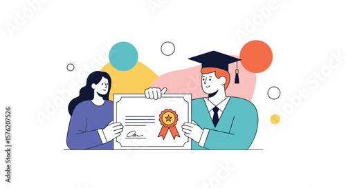 Achieving educational goals and receiving diplomas with pride and celebration