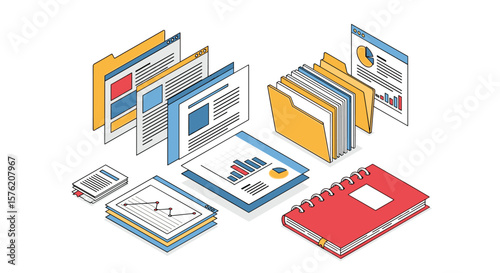 Organizing business documents and financial reports for efficient operations