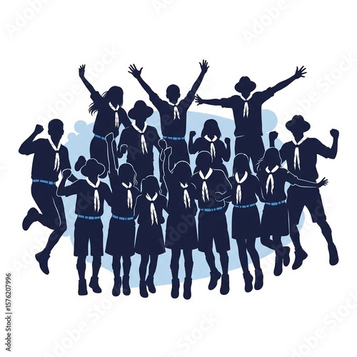 group of people jumping