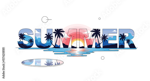 Tropical summer vibes beach vacation ocean sunset palm trees beachfront resort relaxation