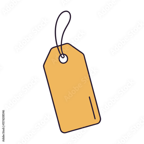 Blank editable tag with string silhouette for creative projects and branding applications