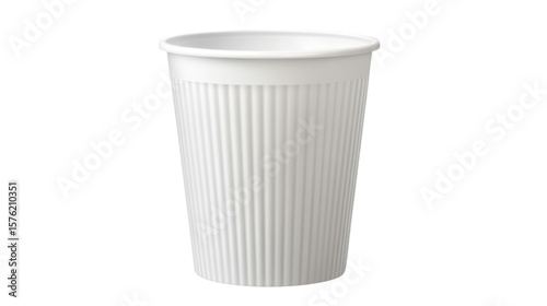 Wallpaper Mural White plastic cup with ribbed design and smooth surface isolated on white background Torontodigital.ca