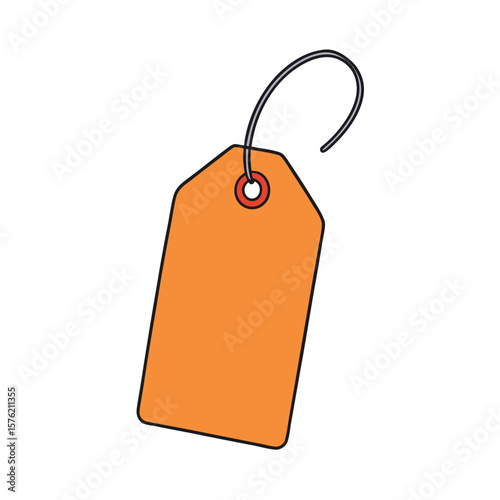 Blank editable tag silhouette with integrated string loop for versatile design applications