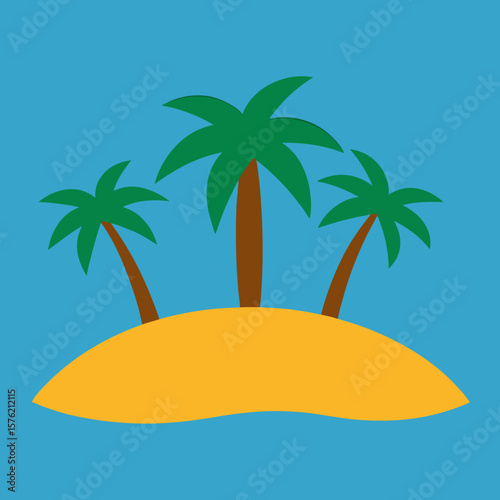 tropical island with palm trees