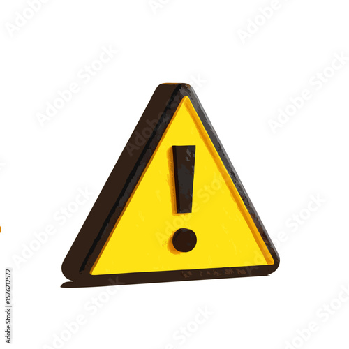 a triangular yellow warning sign with black border and bold exclamation mark standing on a vibrant yellow background indicating caution and alertness 