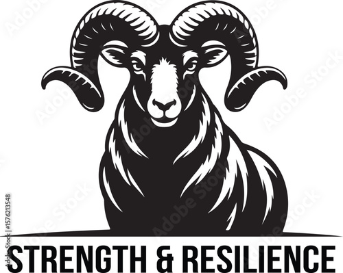 Powerful ram head symbol representing strength and resilience
