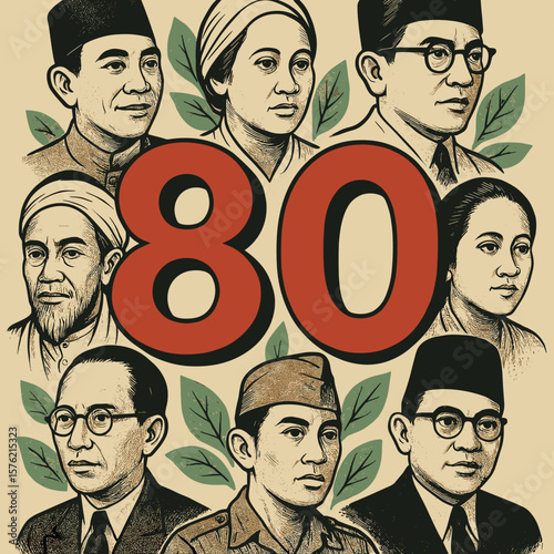 Celebrating 80 Years Portraits of Indonesian National Heroes