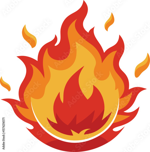 Fiery Flames Illustration.