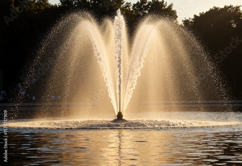 Water pouring from a fountain
