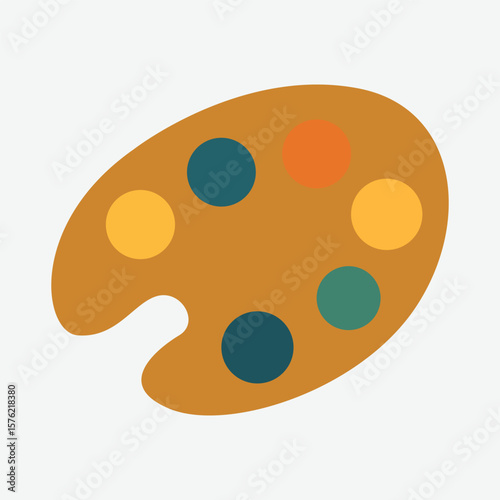 Paint Palette Vector - Vector illustration of an artist's palette with various colors, ideal for art, creativity, design, education, and artistic expression themes