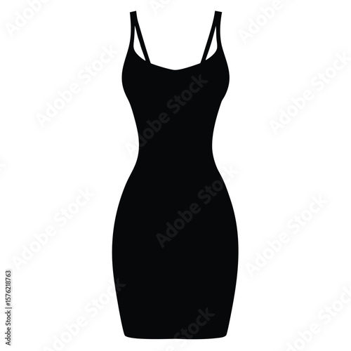 Sleeveless dress silhouette features a mini length and thin straps with a transparent background