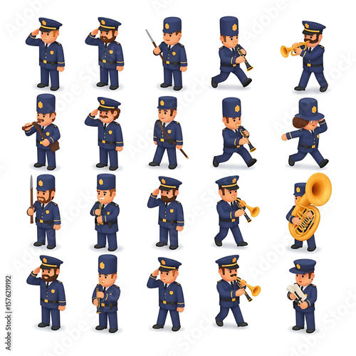 Cartoon Officers, Patrol Cars, Crime Scene Equipment, Safety Signs, Surveillance Icons, Handcuffs, Traffic Tools -Massive 3D Police Clipart Pack & Law Enforcement Accessories Crime Prevention Month   