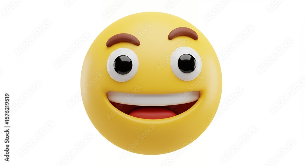 Fototapeta premium Happy 3 d yellow emoticon