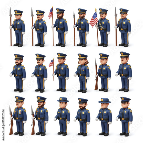 Cartoon Officers, Patrol Cars, Crime Scene Equipment, Safety Signs, Surveillance Icons, Handcuffs, Traffic Tools -Massive 3D Police Clipart Pack & Law Enforcement Accessories Crime Prevention Month   