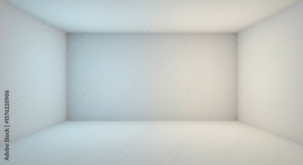 Fototapeta premium Empty Room Perspective with White Walls and Floor