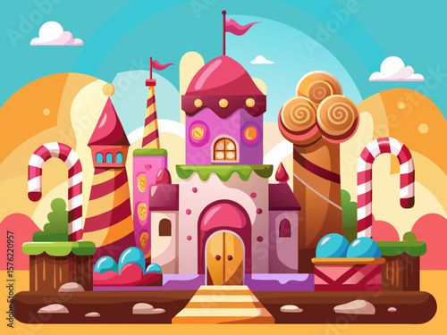  candy castle with chocolate towers 