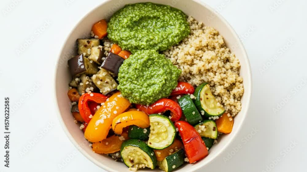 Isolated Background Bowl Vegan Food Photographed From Directly Above Isolated Background Bowl Vegan Food Photographed From Directly Above