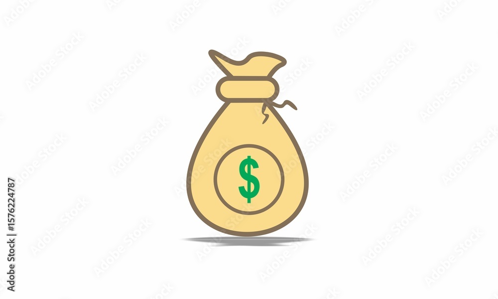 Vector illustration concept of money bag with dollar icon Isolated on White Background Vector illustration concept of money bag with dollar icon Isolated on White Background