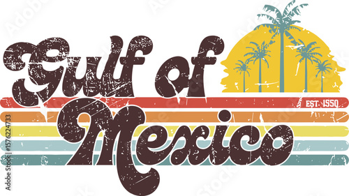 Obraz na plátně Retro Gulf of Mexico SVG
