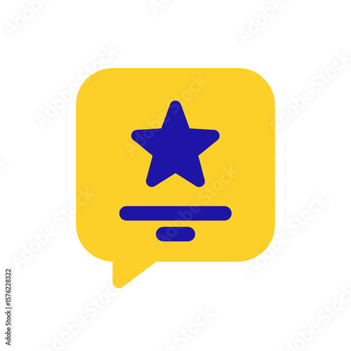 Speech Bubble with Star Flat Icon