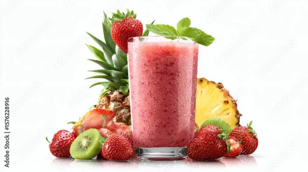 Delicious strawberry smoothie with fresh fruits, perfect for a healthy breakfast or a refreshing treat. Delicious strawberry smoothie with fresh fruits, perfect for a healthy breakfast or a refreshing treat.