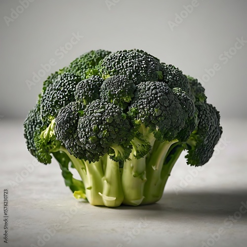 Broccoli vegetable photo in ultra high-definition format, background pure white, ideal for cookbooks, healthy meal infographics, diet food apps, and food delivery promo visuals photo