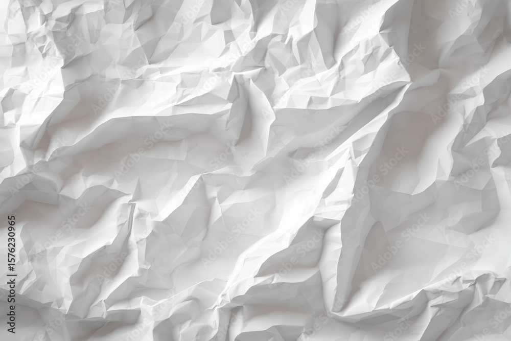 Obraz premium Crumpled White Paper Background with Subtle Shadows