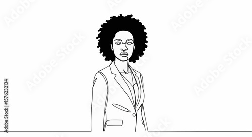 A classy black woman in business attire.