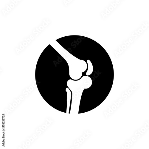 Knee joint icon isolated on white background