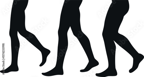 Silhouette illustration of the human legs walking in phases.