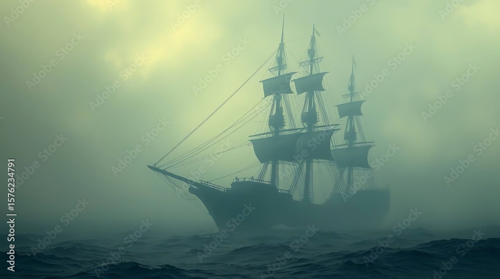 Obraz premium ship in the fog