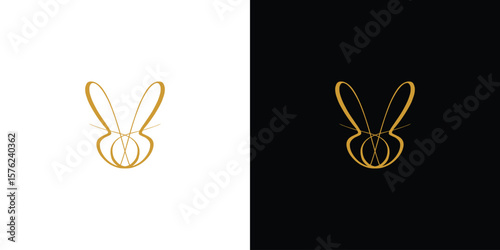 Luxury and elegant rabbit logo design