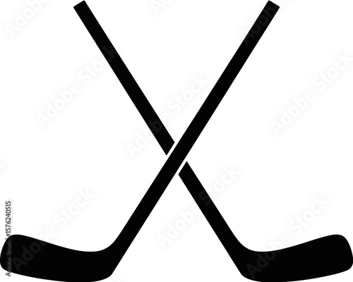 Crossed Hockey Sticks A Minimalist Black and White Logo Design