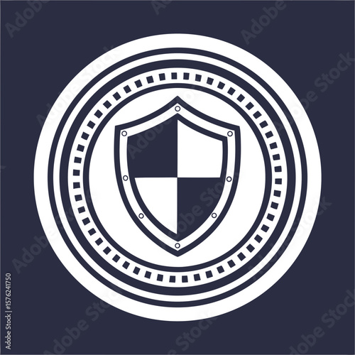 Shield icon with star emblem in security theme