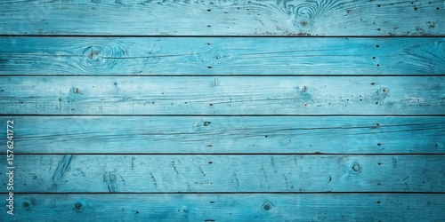 Vintage Aqua Blue Wood Plank Wall Texture, painted wood , background