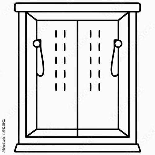 Shower icon in minimal line style