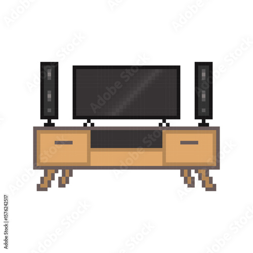 HOME THEATER SET PIXEL ART