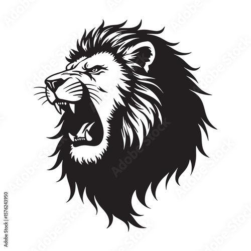 Lion Head Vector Illustration of a Wild Animal Mascot Design