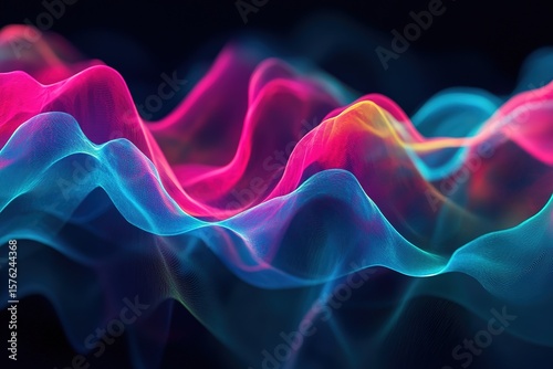 abstract digital pulse map with vibrant flow