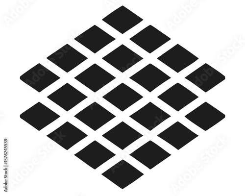 Simple black diamond pattern silhouette with transparency for creative design elements