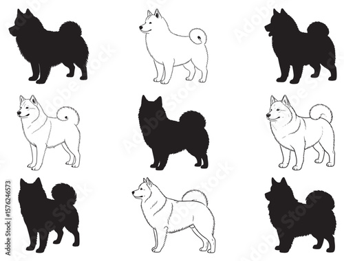 NORWEGIAN BUHUND DOG SILHOUETTE
