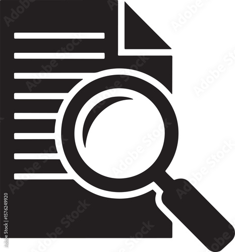  Document Search Magnifying Glass Research Analyze Investigation Business Icon