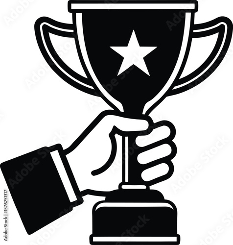 Winning an isolated gold champion cup signifies the ultimate award for success and achievement in any sport competition