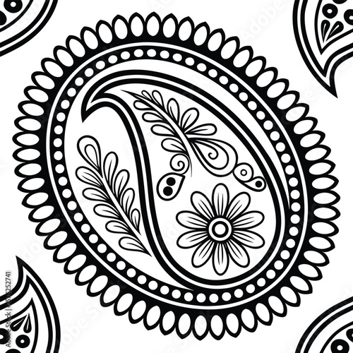 Abstract Paisley Seamless Pattern — Indian Textile Style