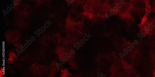 Red color powder explosion isolated on black background. Colorful dust explode. Paint Holi, dust particles splash. Network concept with spray. Futuristic technology element. 3D rendering.