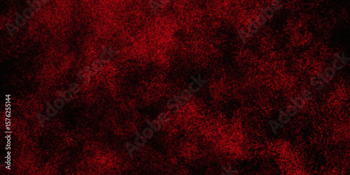 Red color powder explosion isolated on black background. Colorful dust explode. Paint Holi, dust particles splash. Network concept with spray. Futuristic technology element. 3D rendering.